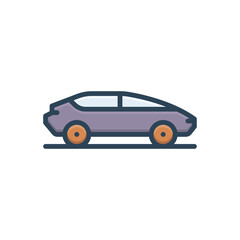 Color illustration icon for car