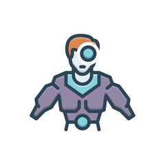 Color illustration icon for humanoid