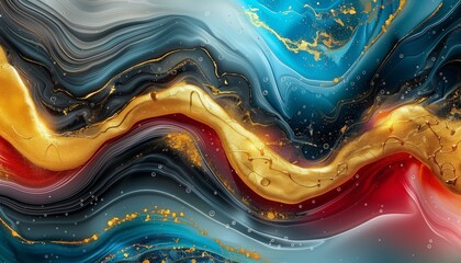 Abstract colorful marble background fluid art painting ink style with a mix colours. - obrazy, fototapety, plakaty