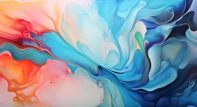Abstract fluid art, vibrant and flowing background