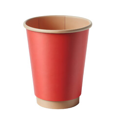 Red cup. Isolated on white background.	