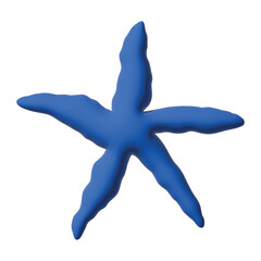3D vector illustration of blue starfish