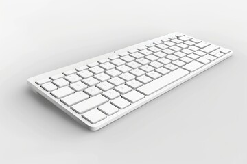 3D Render of a modern wireless keyboard with a slim profile and quiet keys, on isolated white background, Generative AI