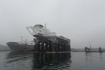 Floating cosmodrome "Sea Launch" at the pier of the Slavyansk shipyard