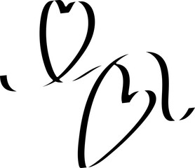 Heart shape ribbons shadow, love, romantic, valentine