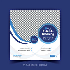 House cleaning services social media post template design