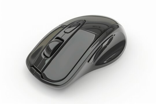 3D Render of a wireless computer mouse with ergonomic design and customizable buttons, on isolated white background, Generative AI