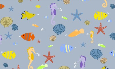 seamless pattern with fishes