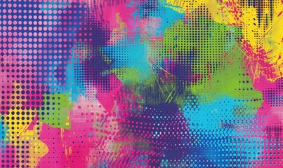 Bright and vibrant multicolored background featuring an abstract design of colorful dots and lines