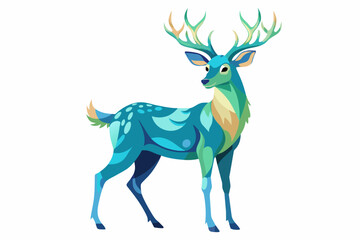 water-color-deer-vector design.