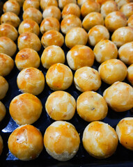 Nastar, from Ananas Taart, basically famous indonesian cake, originally from Holland. A cake favored by the Dutch with European pies or tarts usually filled with blueberries and apples.