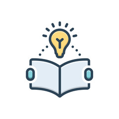 Color illustration icon for theory