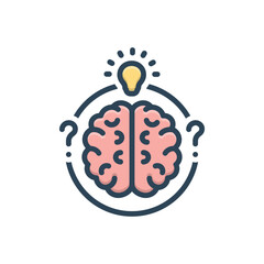 Color illustration icon for brainstorming