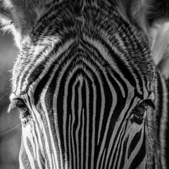 Portrait serré d'un zèbre