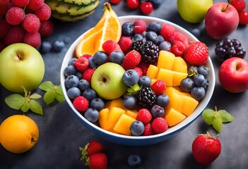 fruit salad in a bowl - Powered by Adobe