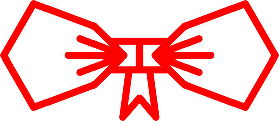 Red Bow Tie Decoration Line Art

