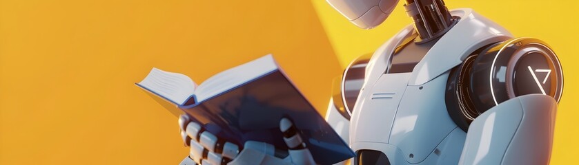 Robot Engrossed in Reading: A Visual Metaphor for Modern AI Education