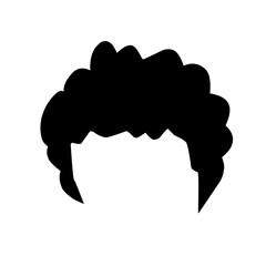 Black hair silhouette collection of fashionable haircuts or hairstyles for girls, isolated on white background. Fashion vector illustration