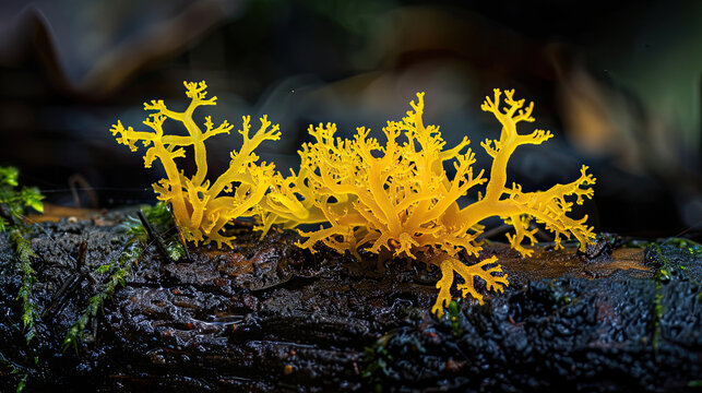 Forest Neon: The Vivid Intricacy of Yellow Slime Mold