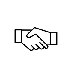 Handshaking Vector Line Icon Illustration.