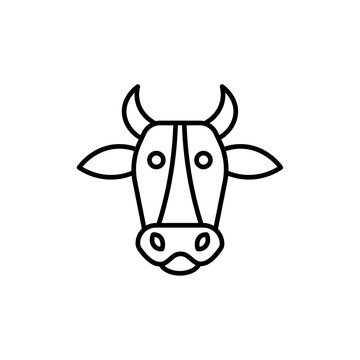 Cow vector line icon illustration.