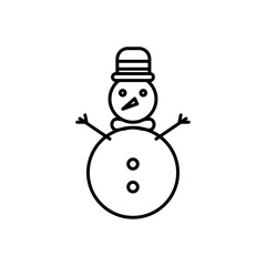 Snowman Vector Line Icon illustration.