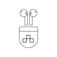  Wireless headphones icon. fine lines