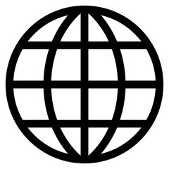 Globe earth vector icon. Web image, website, homepage icon set. Internet globe line art icon for apps and websites. Earth globe icon.