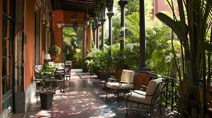 Colonial Hotel Terrace Invites Guests to Relax and Socialize amidst Vintage Charm and Panoramic...