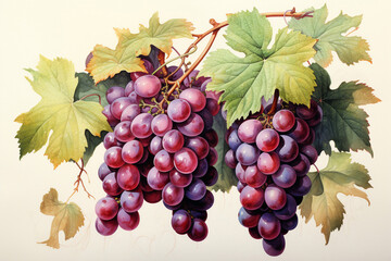 Obraz premium Grapes fruit watercolor painting