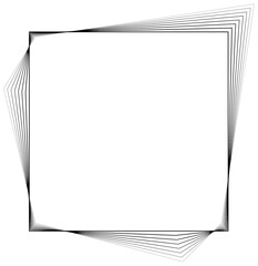 Square blended lines border design template. Gradient frames