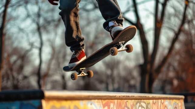 Skater doing kickflip on the street.