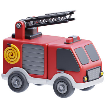 fire truck 3D Illustration
