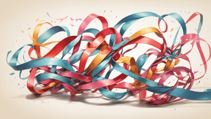 Infinite Elegance: Illustration of a Looping Ribbon, Capturing Fluidity and Grace in a Timeless Display of Elegance