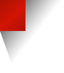 Red paper rectangle and shadow, label, banners, icon