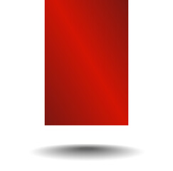 Red paper rectangle and shadow, label, banners, icon
