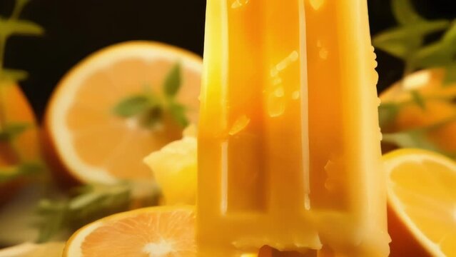 Immerse yourself in a burst of citrusy goodness with a zingy popsicle made from freshly squeezed oranges, enhanced with a subtle hint of aromatic thyme for an unexpected and delightful twist.
