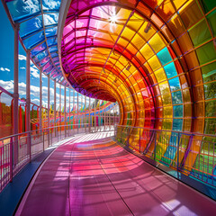 Visiting a theme park designed like a kaleidoscope where each ride and attraction adds to a dizzying array of colors blending thrill with visual spectacle