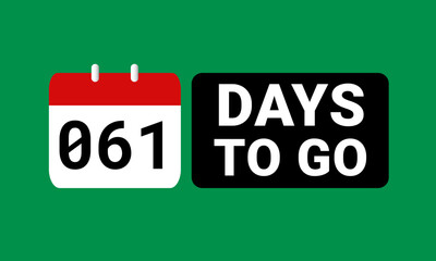 61 days to go last countdown. sixty one days go sale price offer promo deal timer, 61 days only