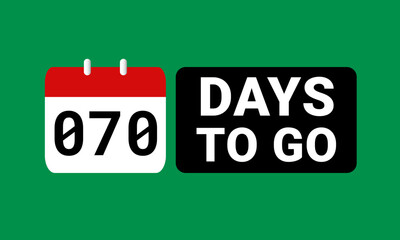 70 days to go last countdown. seventy days go sale price offer promo deal timer, 70 days only