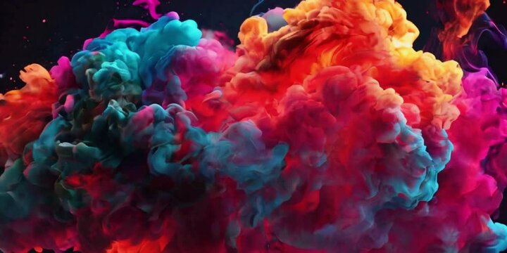 colorful smoke mixed with dark background
