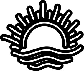 Summer sun drawing icon, sunshine