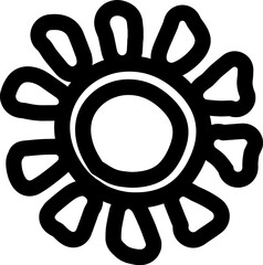 Summer sun drawing icon, sunshine