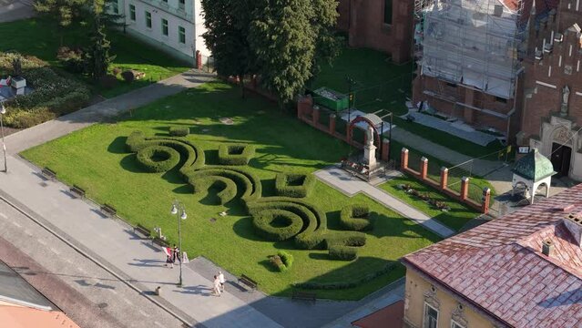 Beautiful Garden Monastery Complex Radom Aerial View Poland
