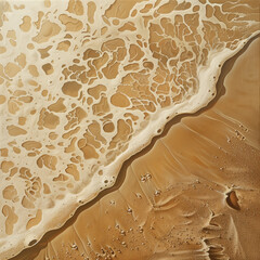 fine and grainy texture of sand, capturing the mesmerizing patterns with sea water
