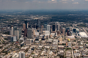 Aerial View of the Skyline of Houston At Midday