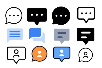 Chat icons isolated on a white background 
