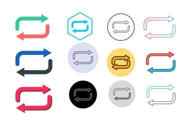 Repeat Icon Designs isolated on a white background  