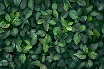 Obraz premium Seamless green leaves background