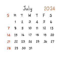 calendar planner 2024 handwriting